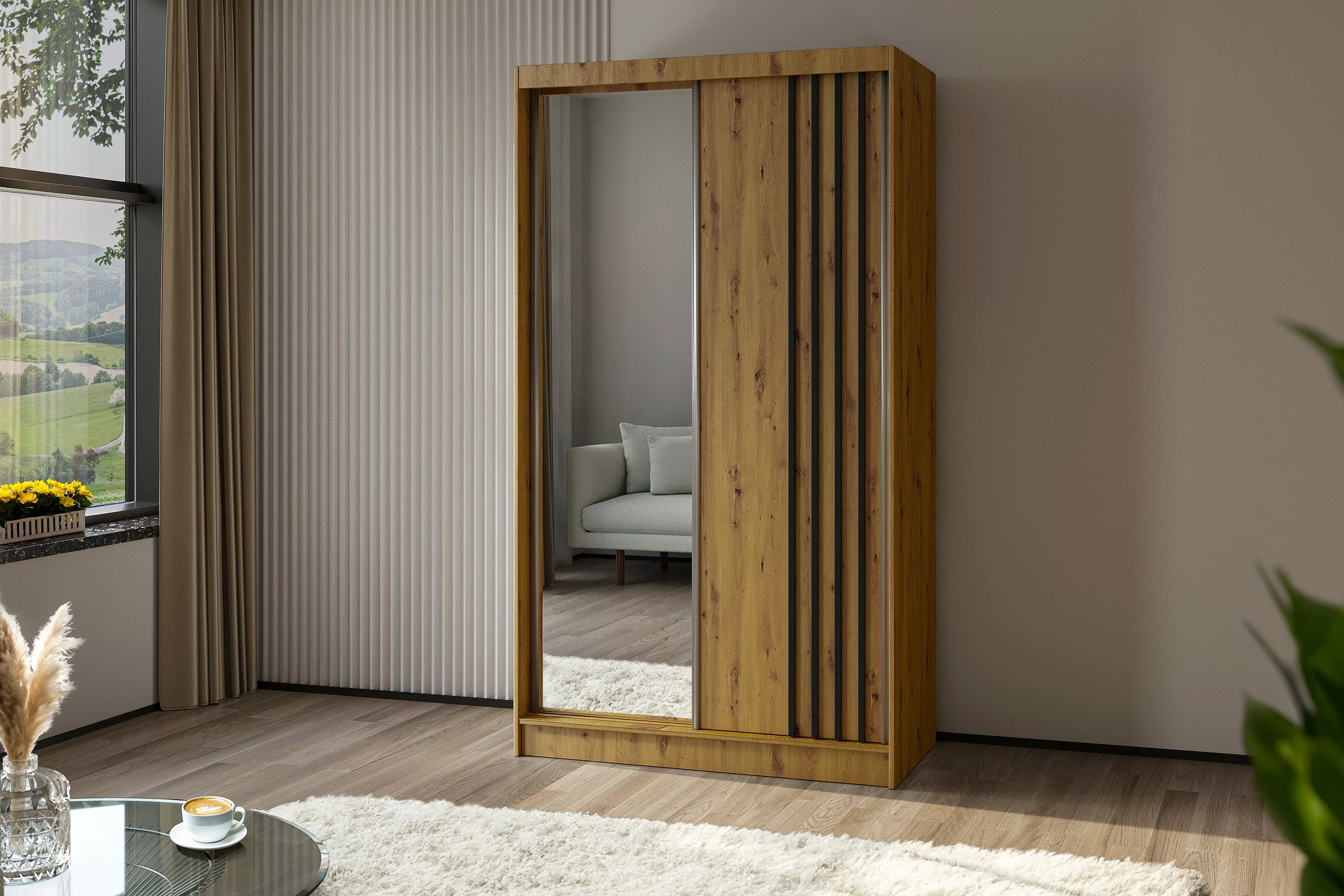 ALTDECOR Schiebetürenschrank NALLA (Kleiderschrank Garderobenschrank mit günstig online kaufen