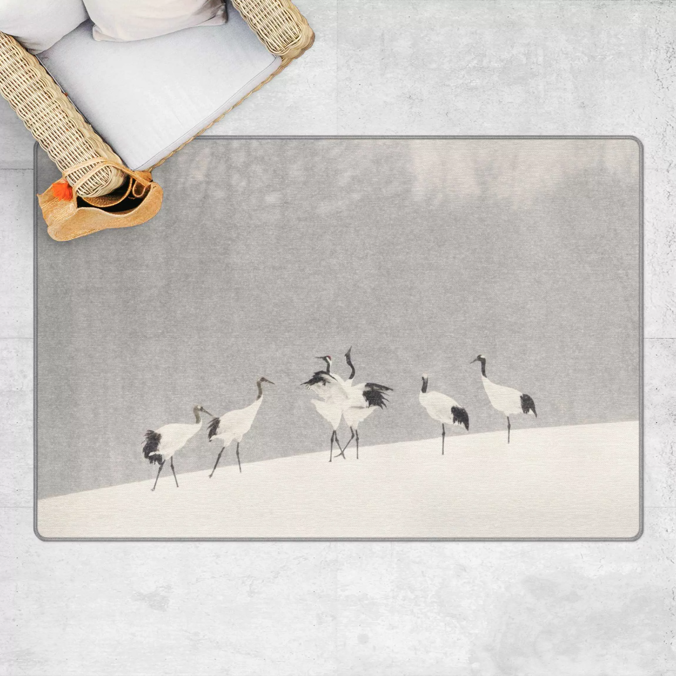 Teppich Kraniche im Schnee günstig online kaufen