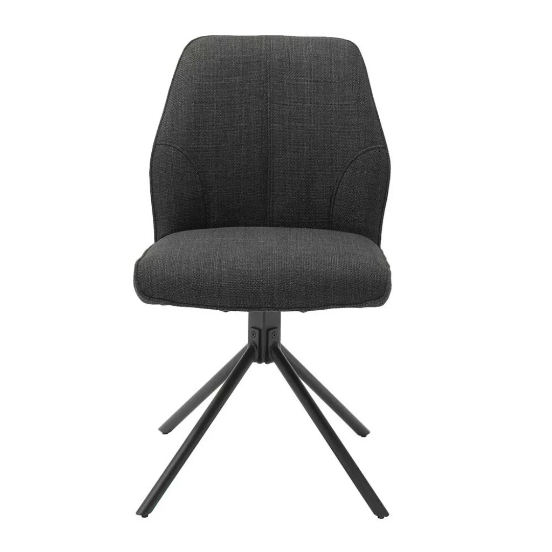 Esstisch Stühle in Anthrazit Webstoff drehbar (2er Set) günstig online kaufen