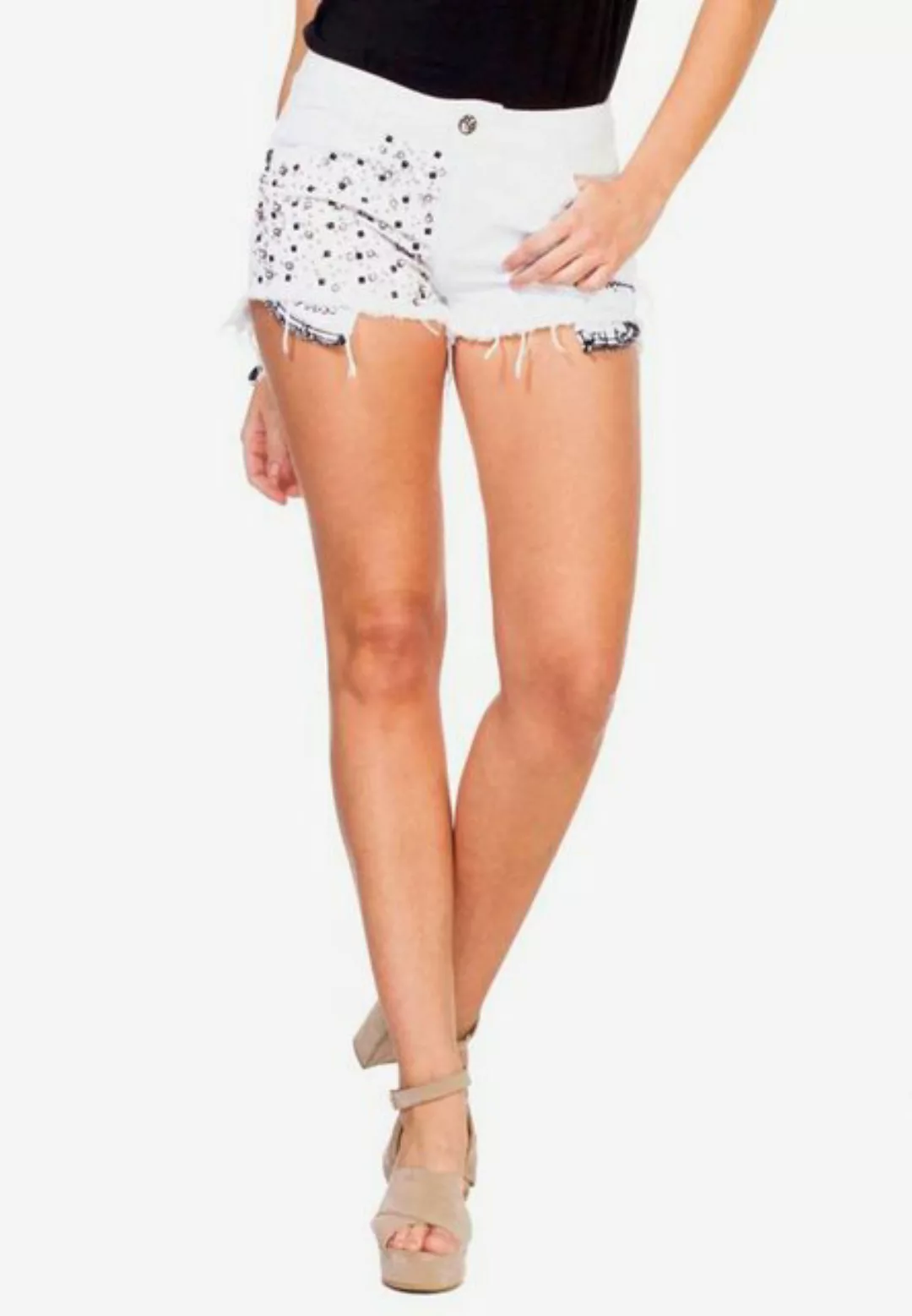 Cipo & Baxx Shorts, mit Glitzersteinchen und Nieten günstig online kaufen