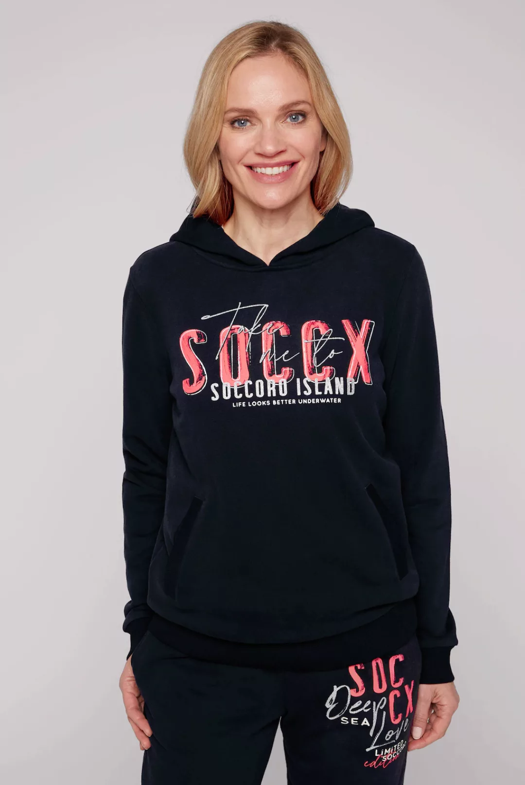 SOCCX Kapuzensweatshirt, mit Glitzer-Effekten günstig online kaufen