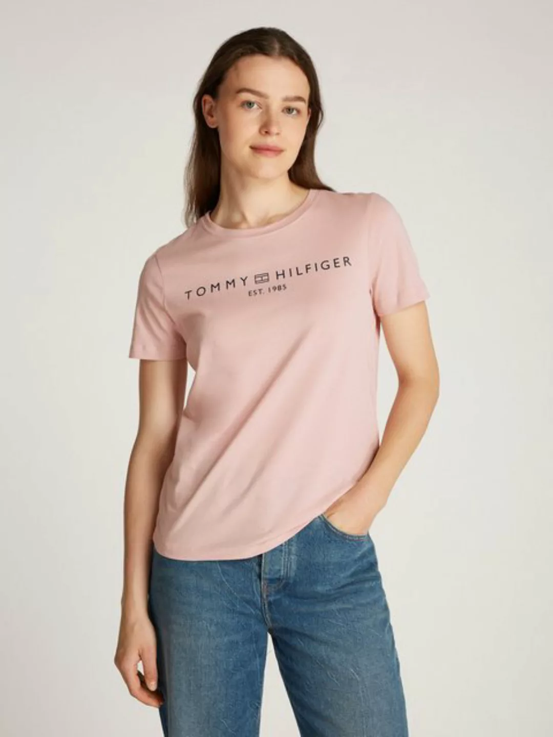 Tommy Hilfiger T-Shirt REG CORP LOGO C-NK SS mit Logoschriftzug günstig online kaufen