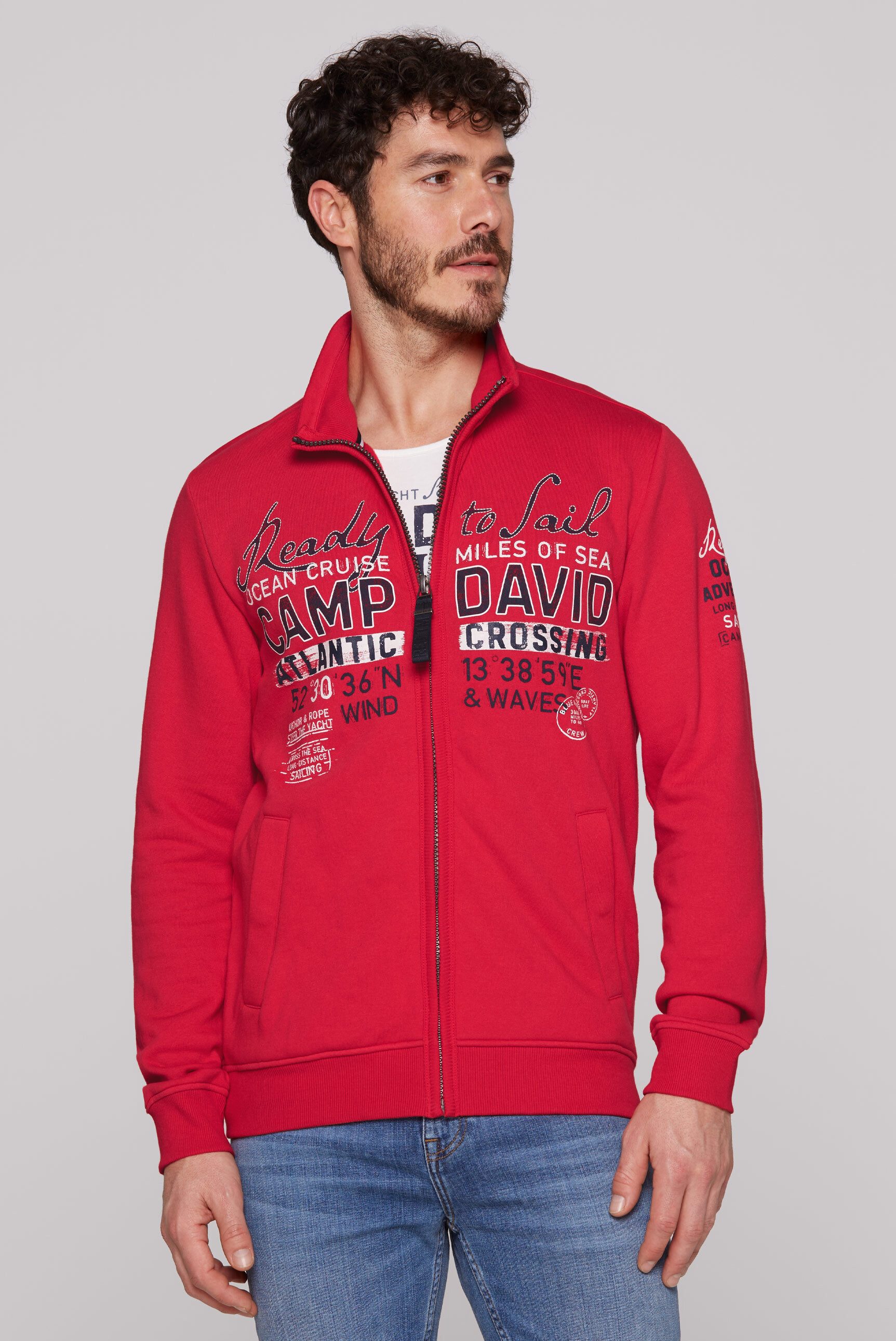 CAMP DAVID Sweatjacke mit Stehkragen günstig online kaufen