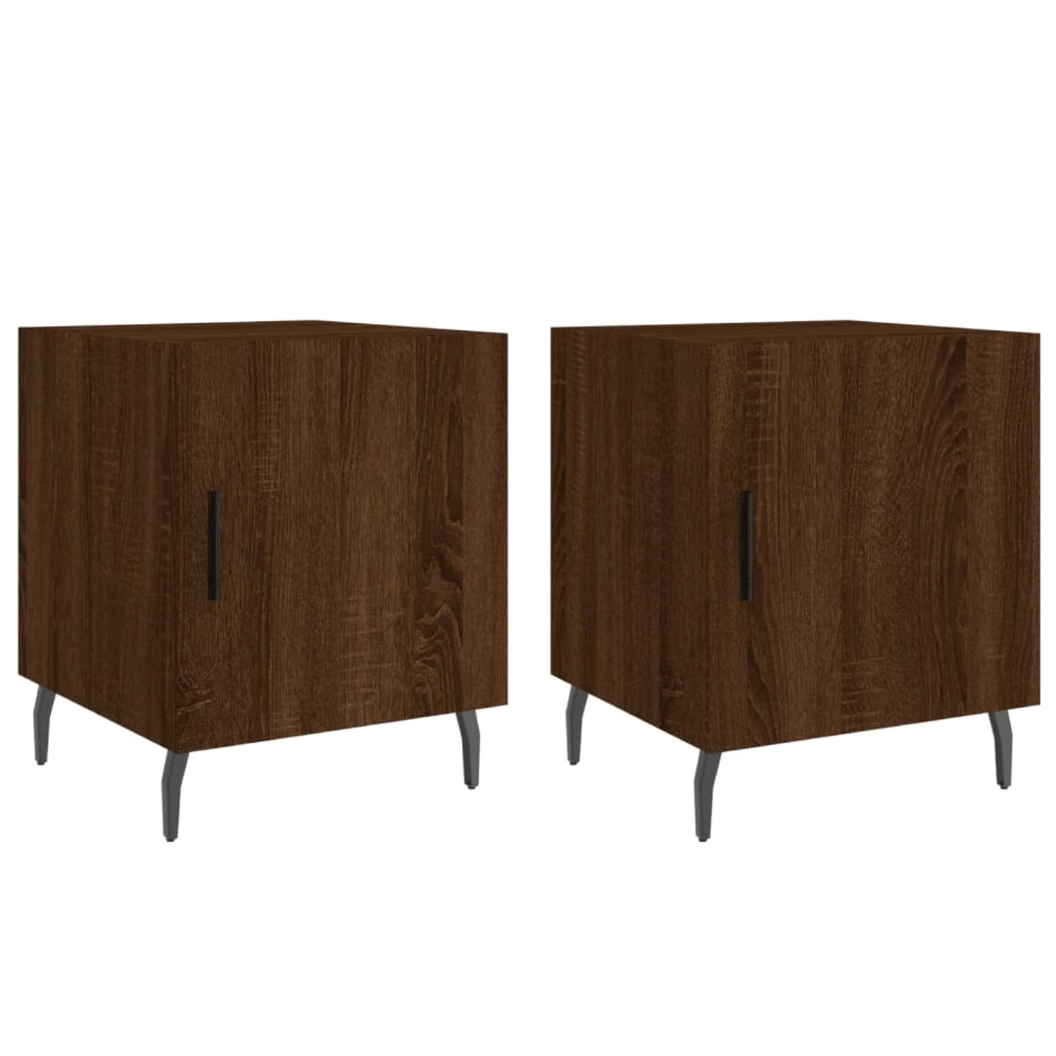 vidaXL Nachttische 2 Stk Braun Eichen-Optik 40x40x50 cm Holzwerkstoff Model günstig online kaufen