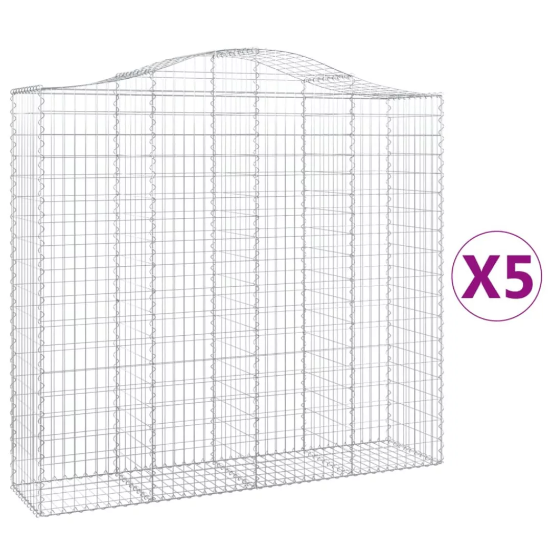 Vidaxl Gabionen Mit Hochbogen 5 Stk. 200x50x180/200cm Verzinktes Eisen günstig online kaufen