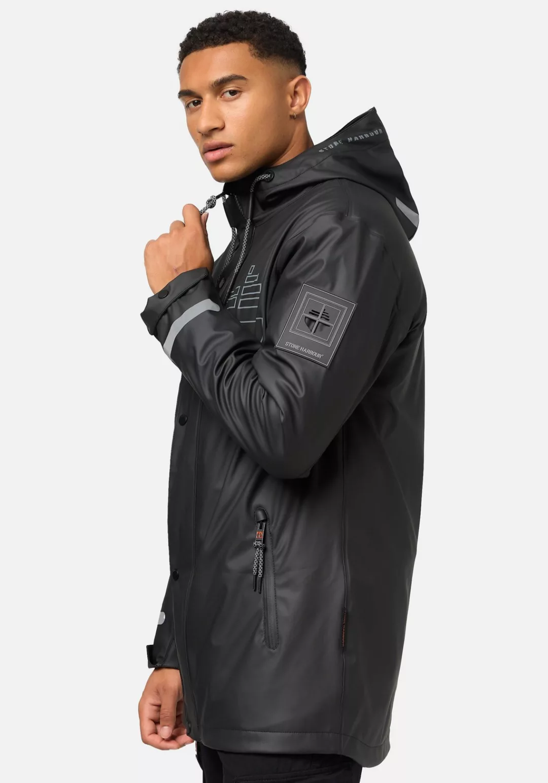 Stone Harbour Regenmantel "Tamio", Herren Regenjacke mit extralangen Ärmeln günstig online kaufen