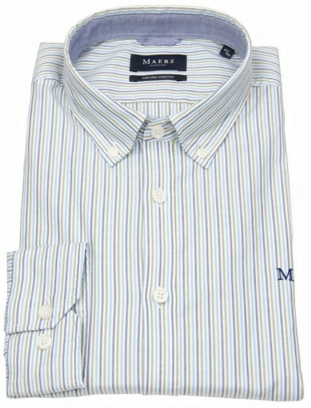 MAERZ Muenchen Langarmhemd leicht tailliert Button-Down-Kragen günstig online kaufen