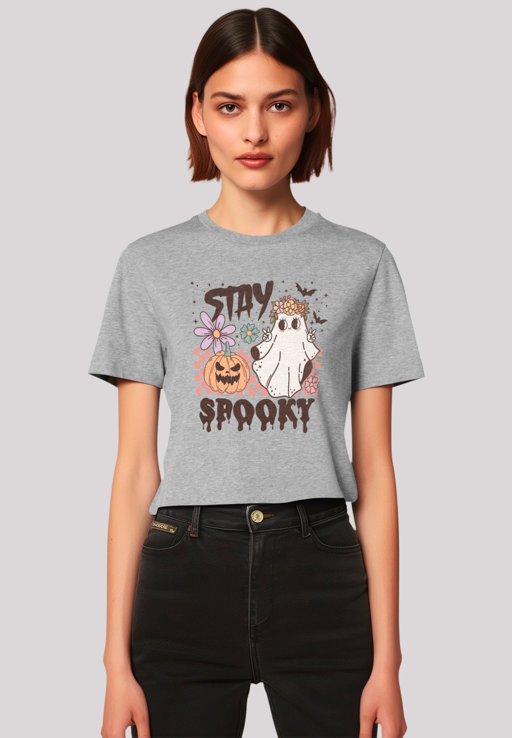 F4NT4STIC T-Shirt "Retro Halloween Stay Spooky rainbow", Premium Qualität, günstig online kaufen