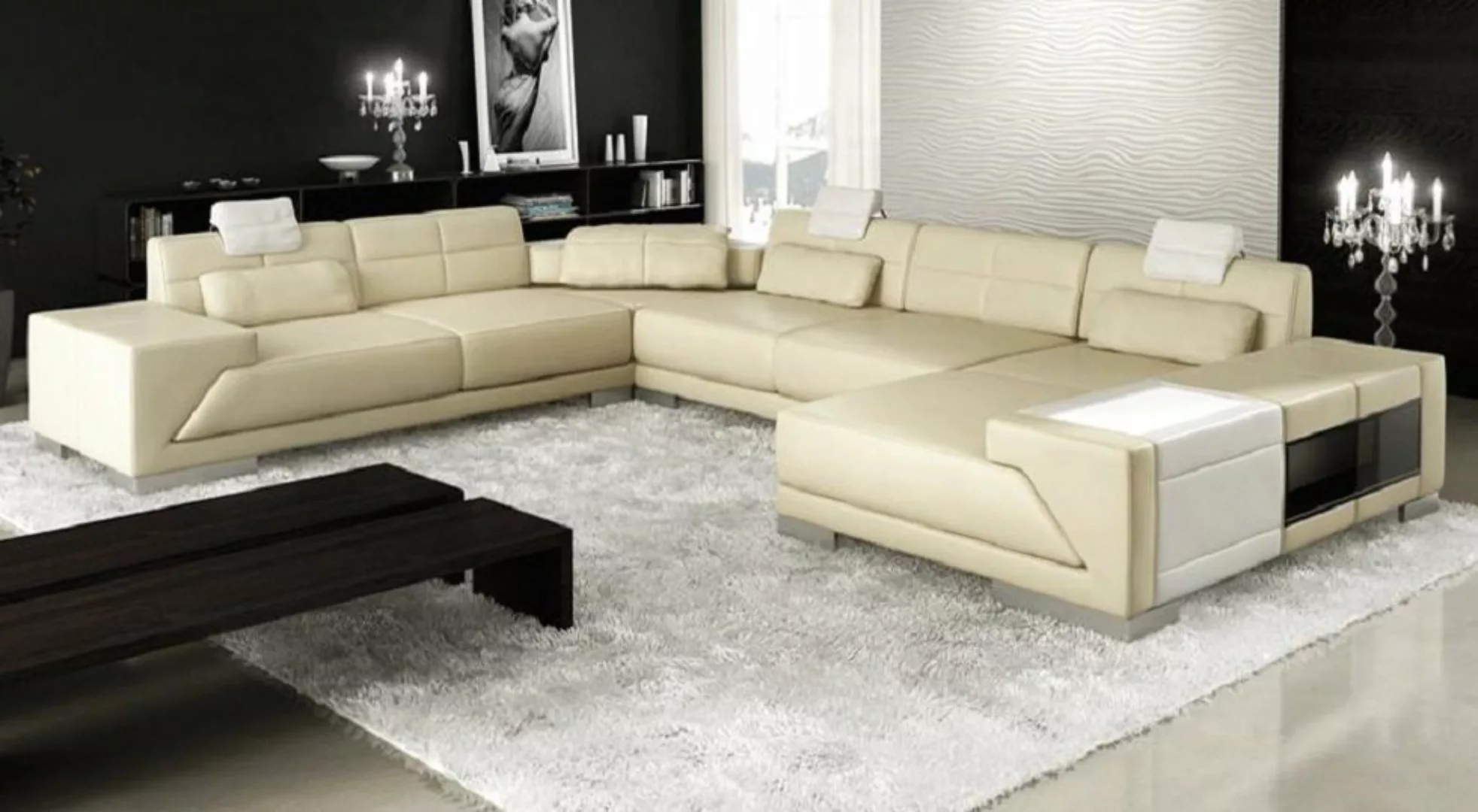 JVmoebel Ecksofa XXL BIG Wohnlandschaft U Form Ecksofa Sofa Couch Polster L günstig online kaufen