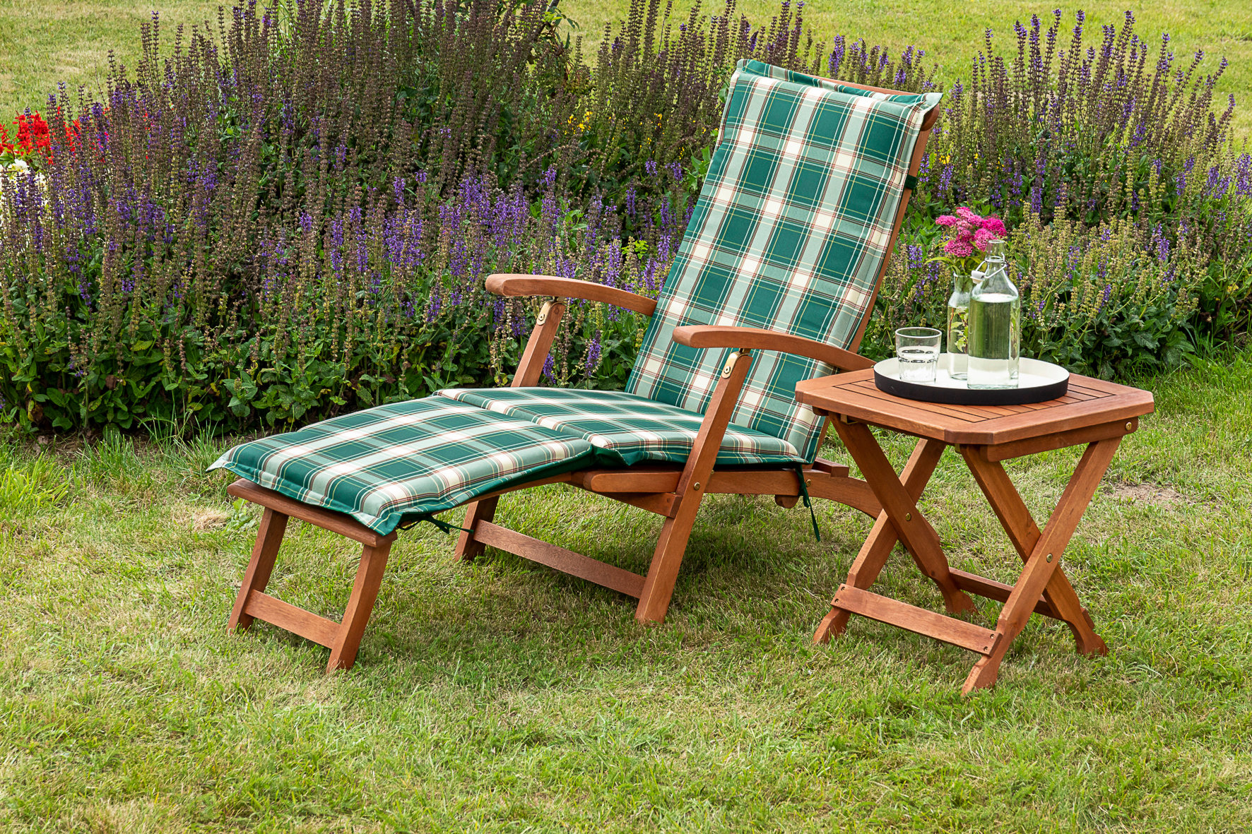 MERXX Gartensessel »Deckchair«, (Set, 3 St., 1x Sessel, 1x Auflage, 1x Klap günstig online kaufen