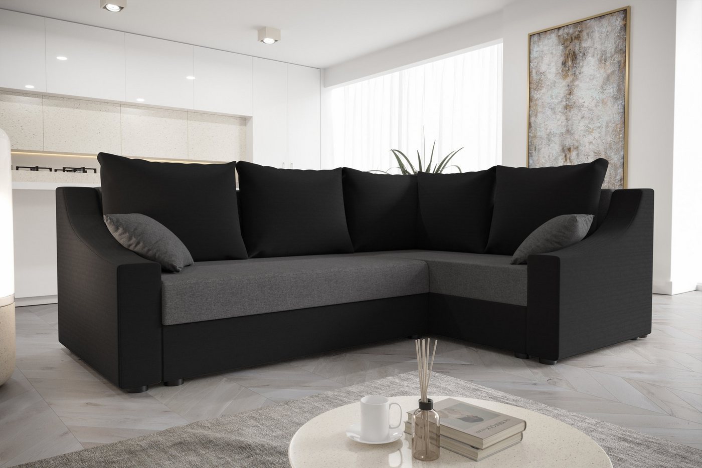 ALTDECOR Ecksofa ONTARI-PLUS, Couch mit Schlaffunktion, Wohnzimmer - Wohnla günstig online kaufen
