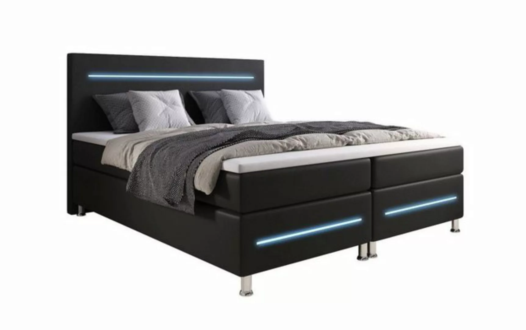 Luxusbetten24 Boxspringbett Sejour, mit LED-Beleuchtung günstig online kaufen