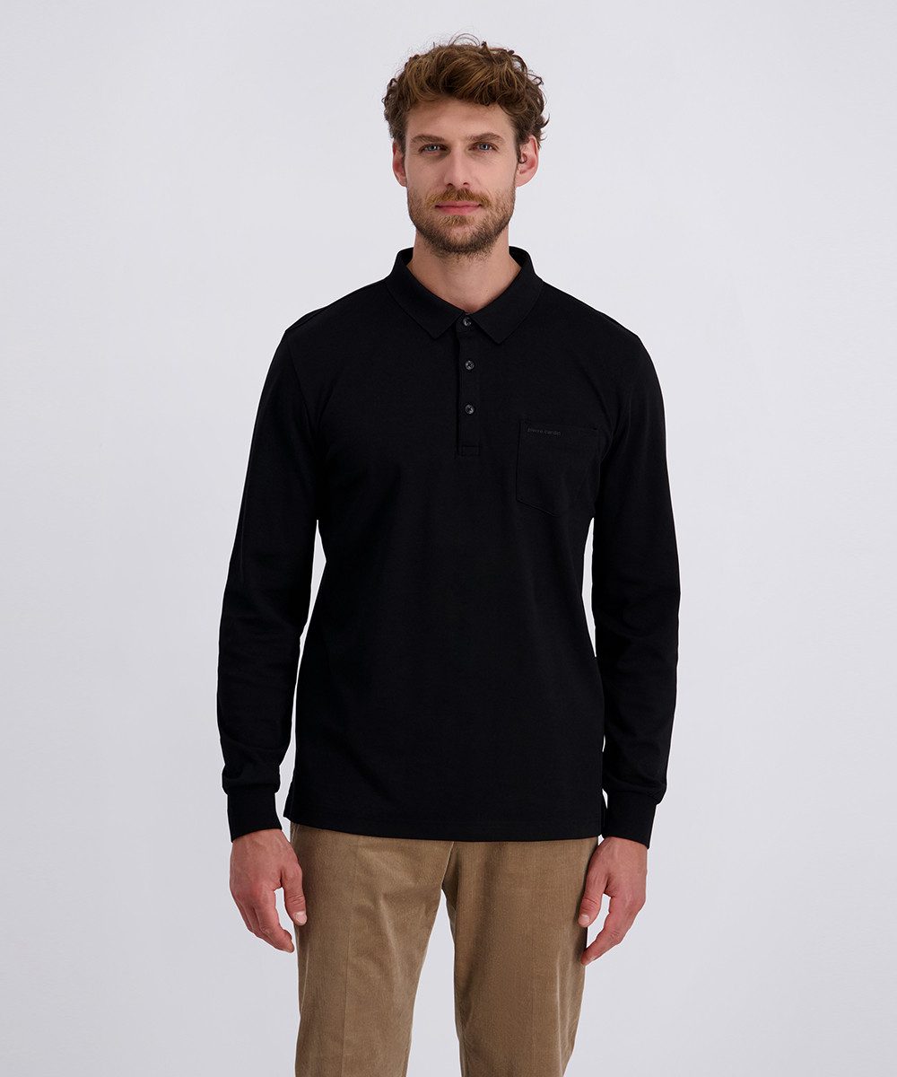 Pierre Cardin Langarm-Poloshirt Brusttasche mit Marken- günstig online kaufen