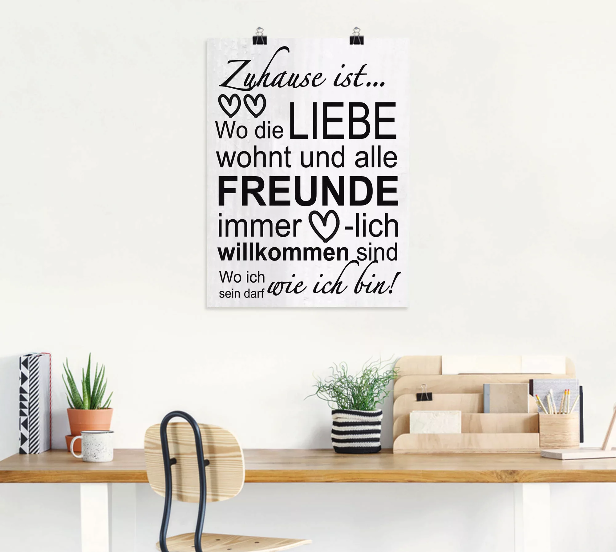 Artland Wandbild "Wo die Liebe wohnt", Sprüche & Texte, (1 St.), als Alubil günstig online kaufen