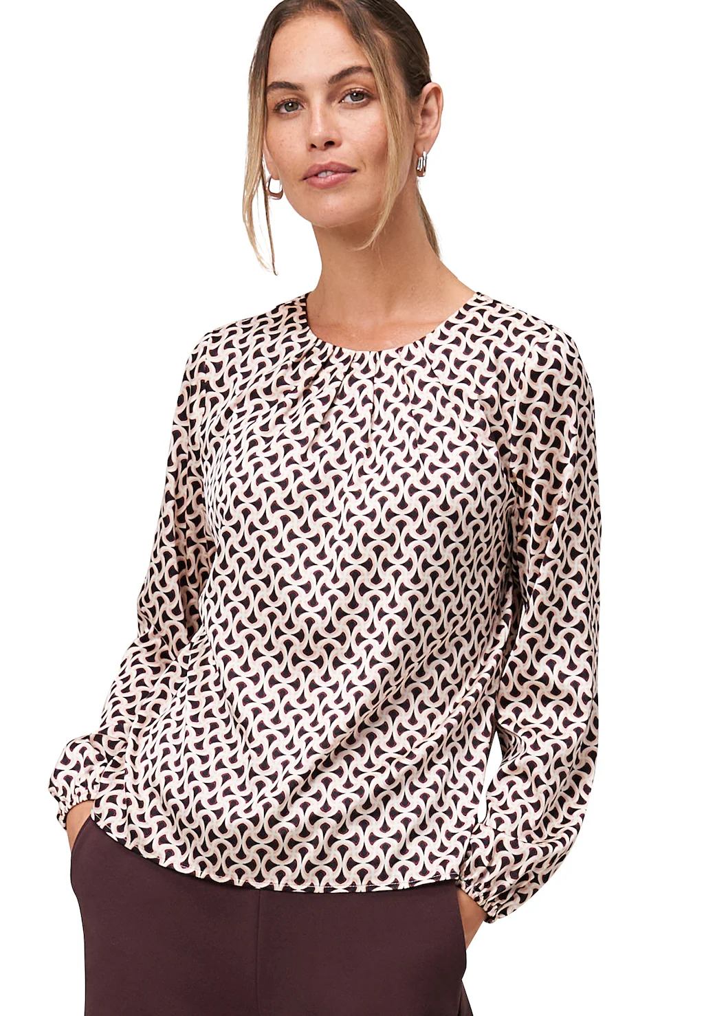 Zero Satinbluse "zero Damen Satinbluse mit Druck" günstig online kaufen