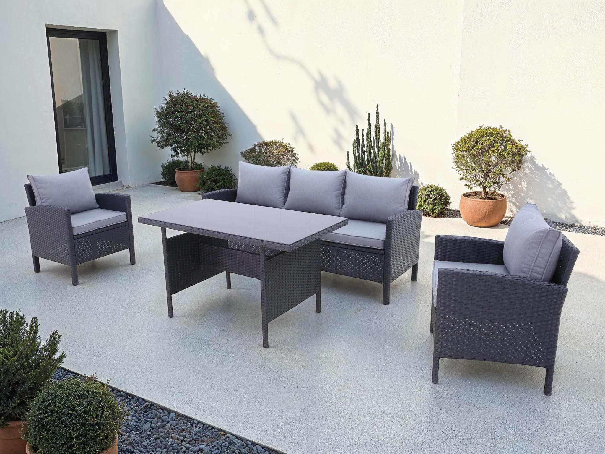 KONIFERA Gartenlounge-Set ""Brooklyn"", (Set, 12 tlg., 1x 3er Sofabank, 2 S günstig online kaufen