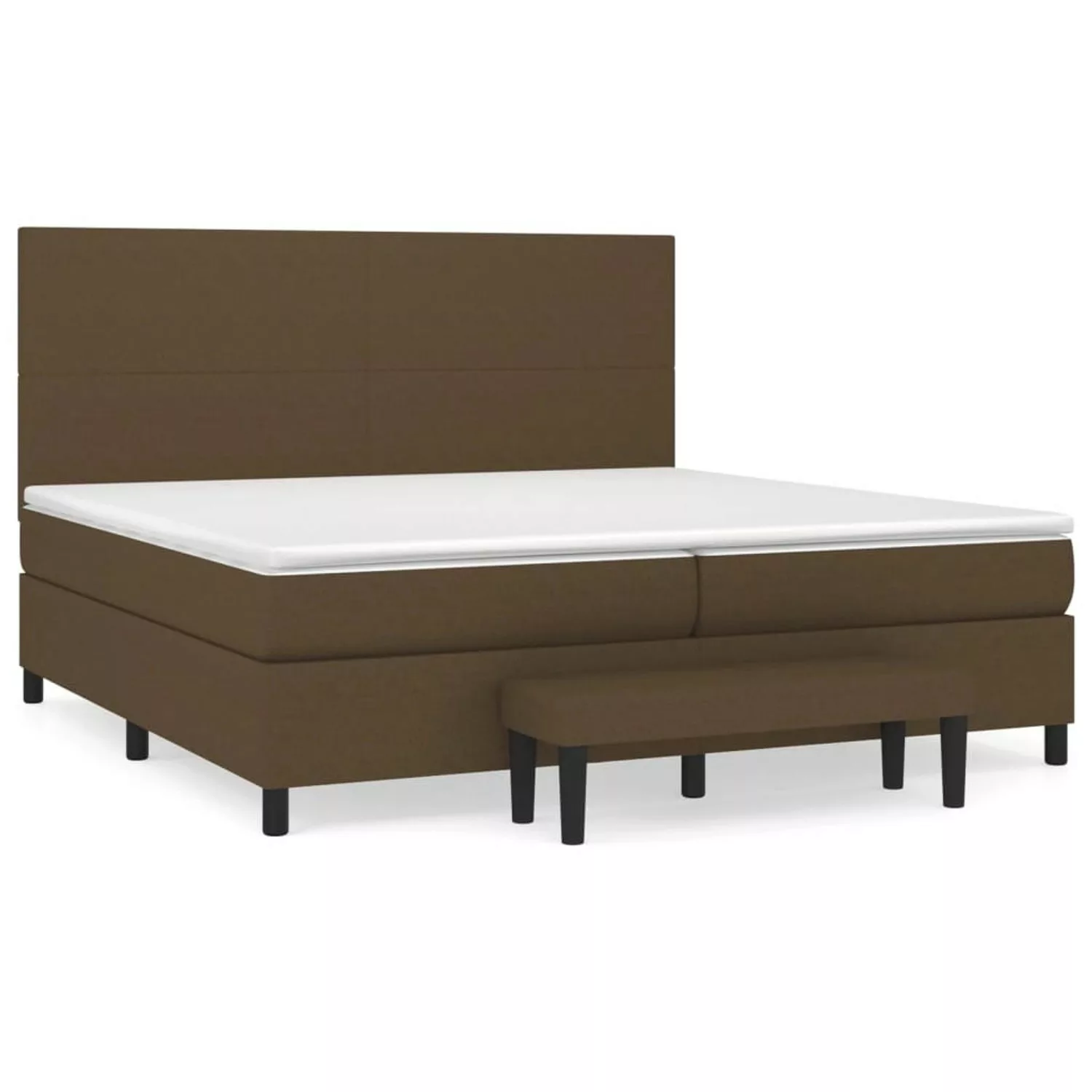 vidaXL Boxspringbett Boxspringbett mit Matratze Dunkelbraun 200x200 cm Stof günstig online kaufen