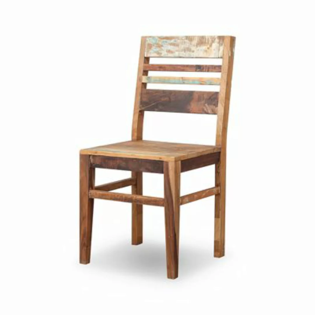 MÖBEL IDEAL Stuhl 2er Set Malm recyceltem Massivholz 45 x 45 x 95 braun günstig online kaufen