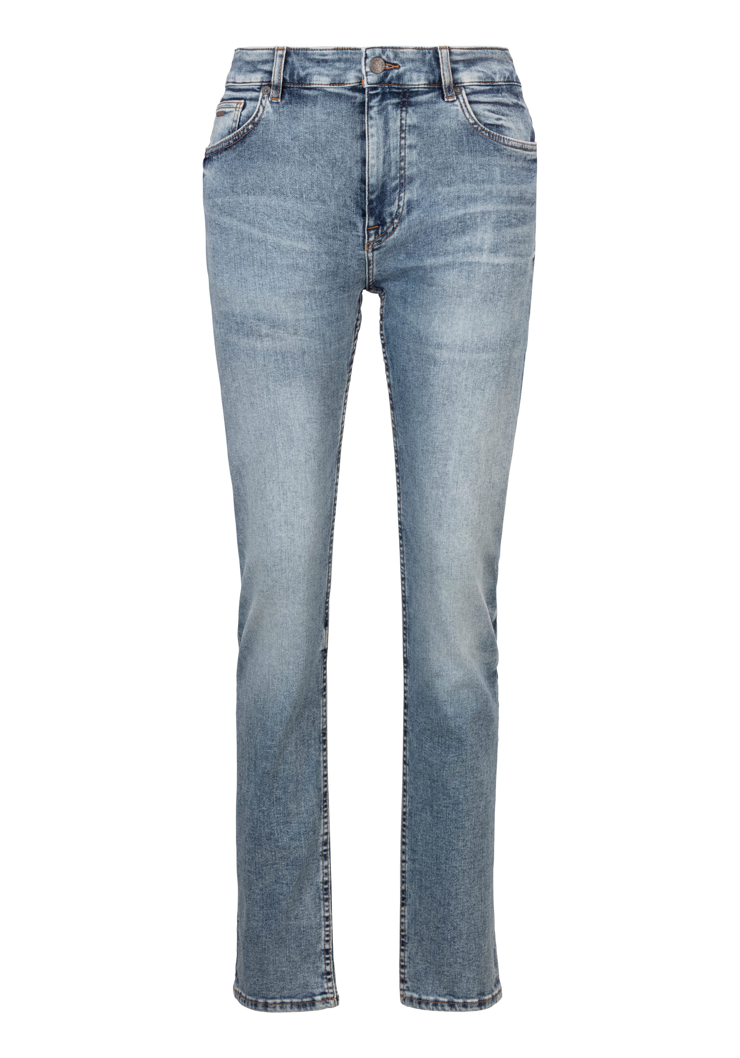 BOSS ORANGE Slim-fit-Jeans Delaware mit Leder-Badge günstig online kaufen
