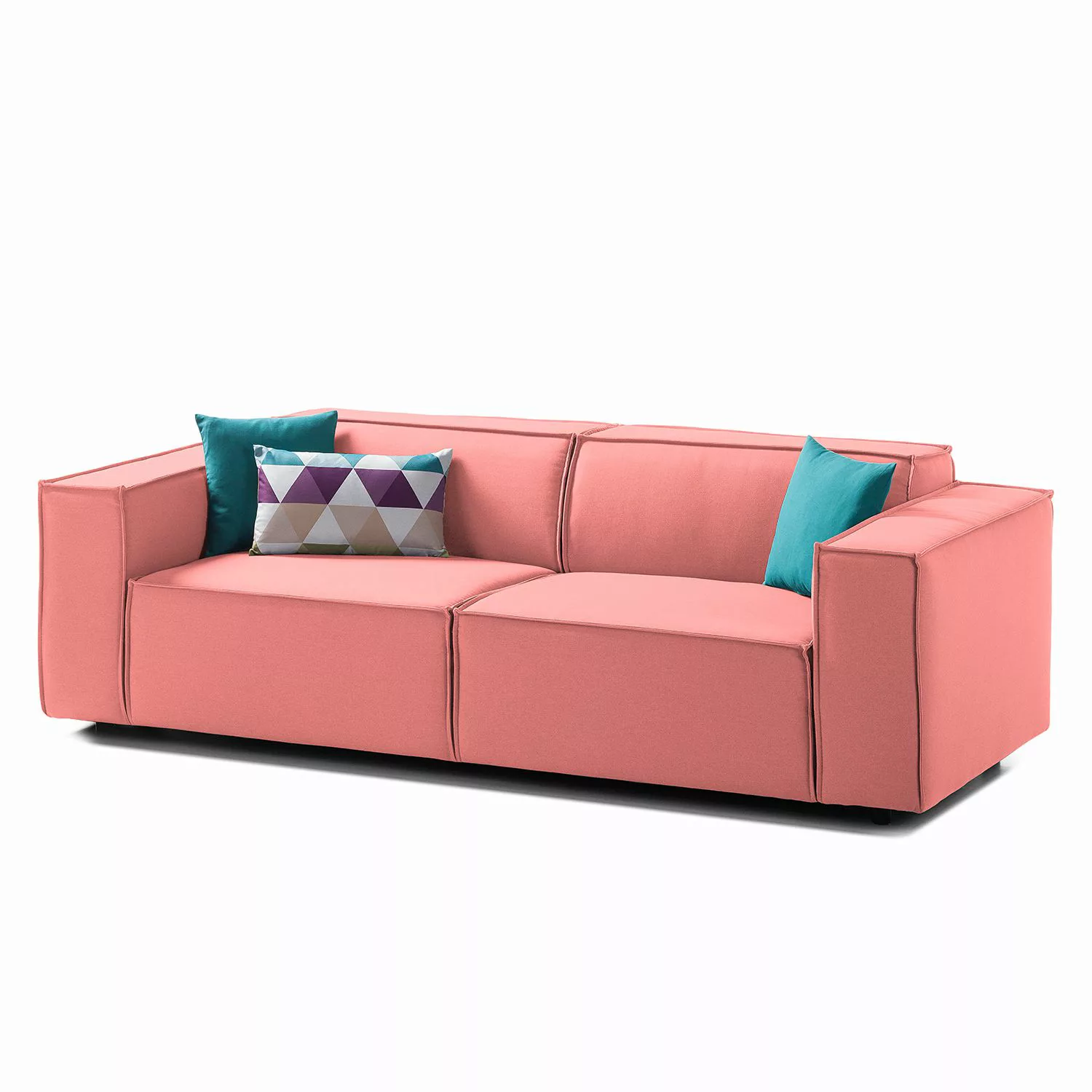 home24 Sofa Kinx 2,5-Sitzer Koralle Strukturstoff 223x72x96 cm (BxHxT) Mode günstig online kaufen