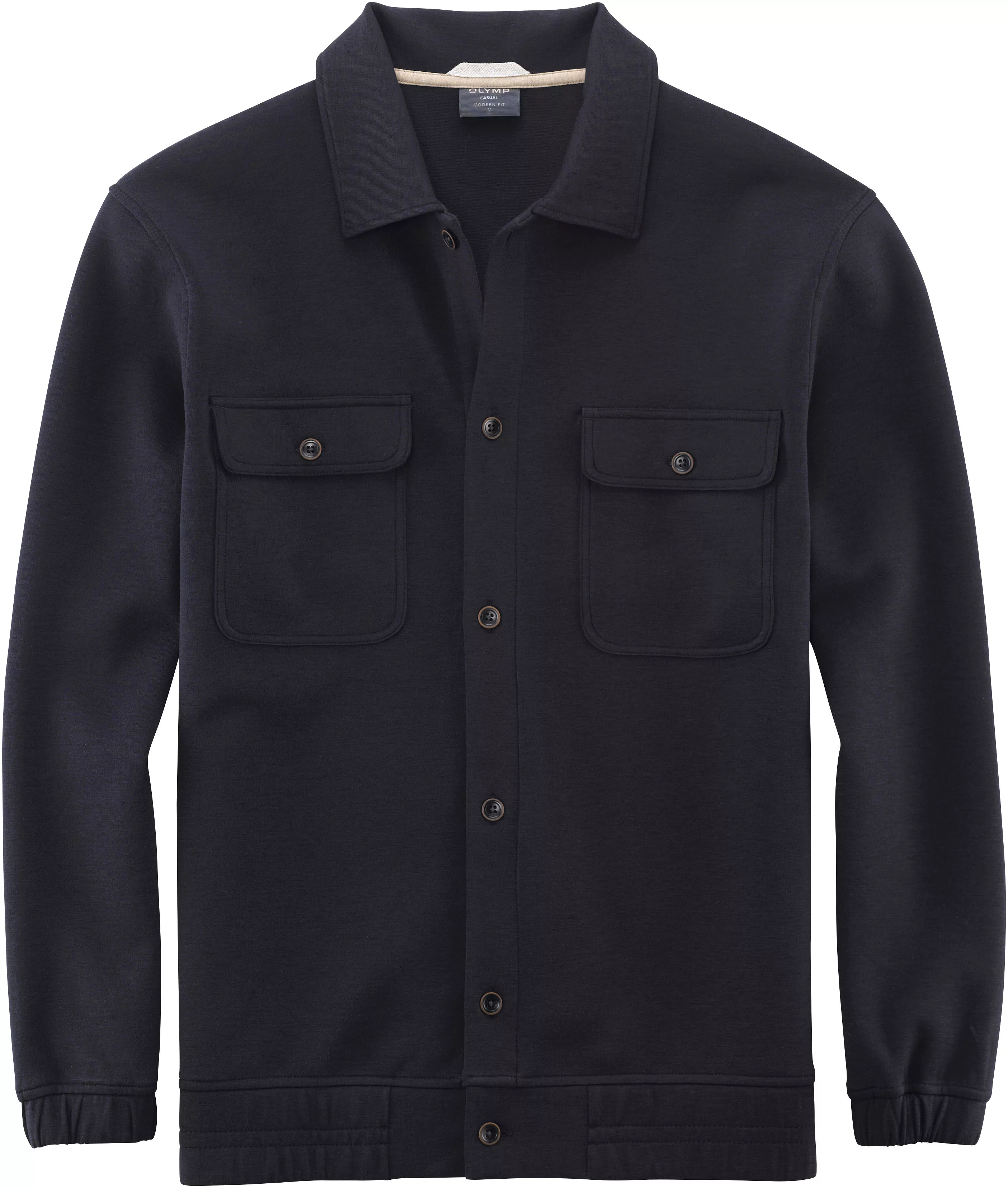 OLYMP Langarmhemd Modern Fit Overshirt mit Wollanteil günstig online kaufen