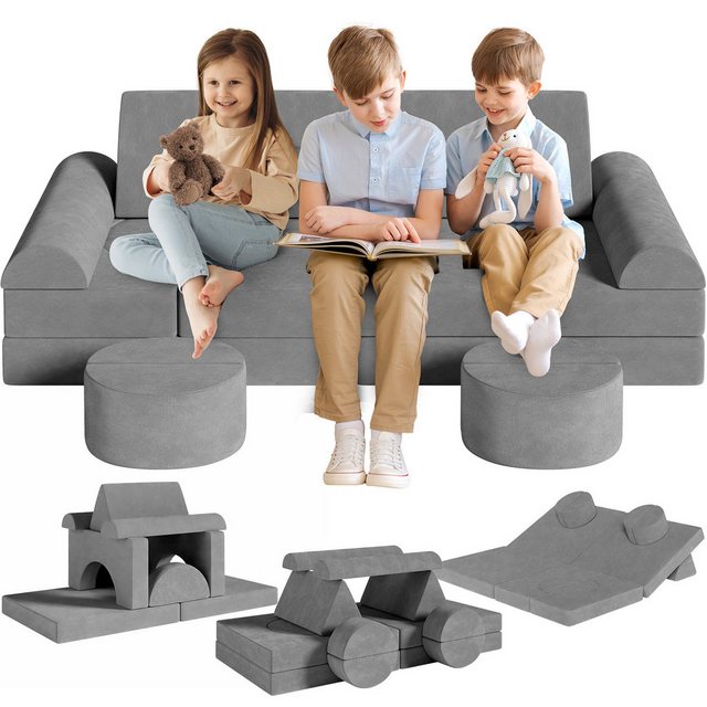 TLGREEN Kindersofa Spielsofa,14-Teilige Modulare Kinderspielcouch, Spielsof günstig online kaufen