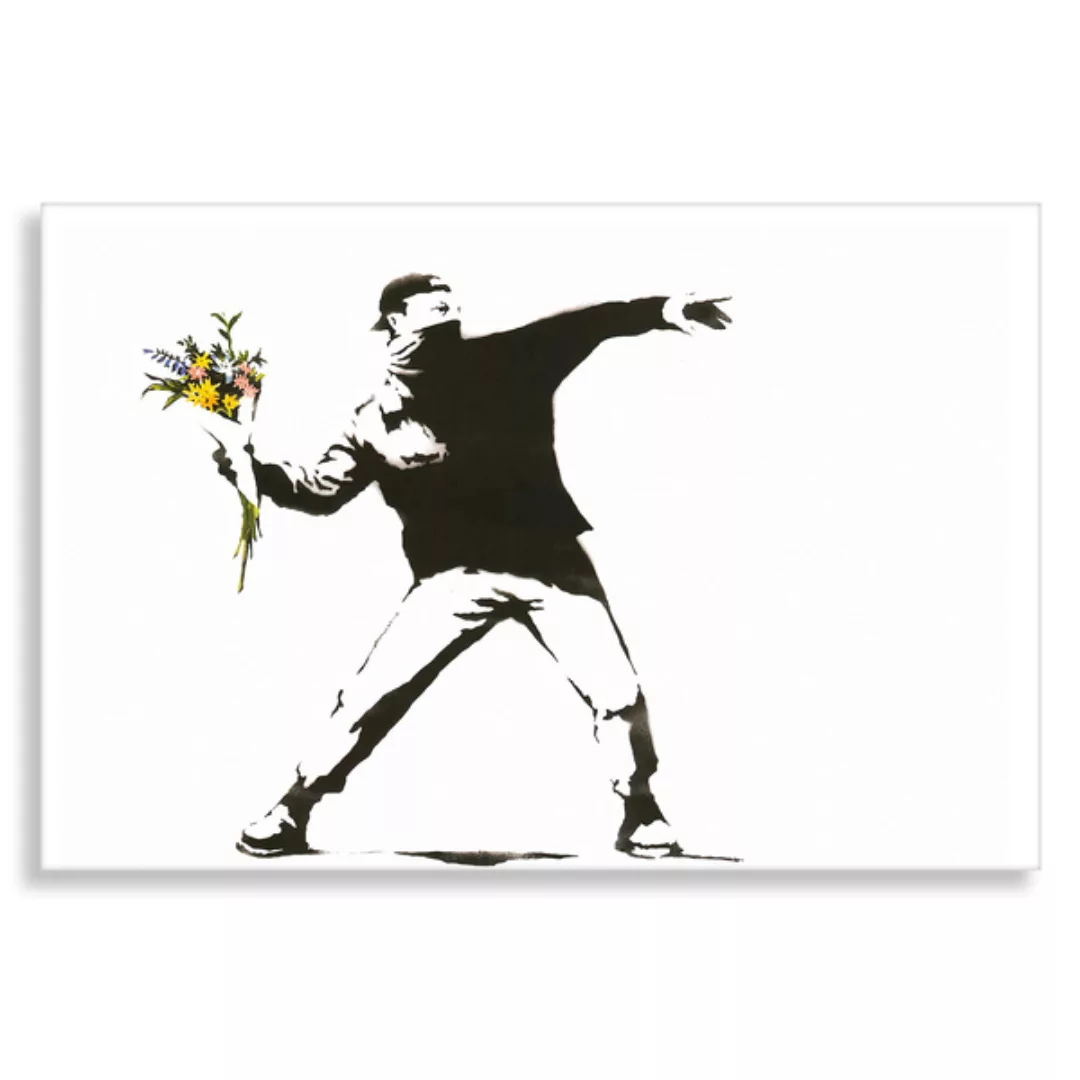 Banksy Bild Flower Riot Wandbilder Wohnzimmer günstig online kaufen