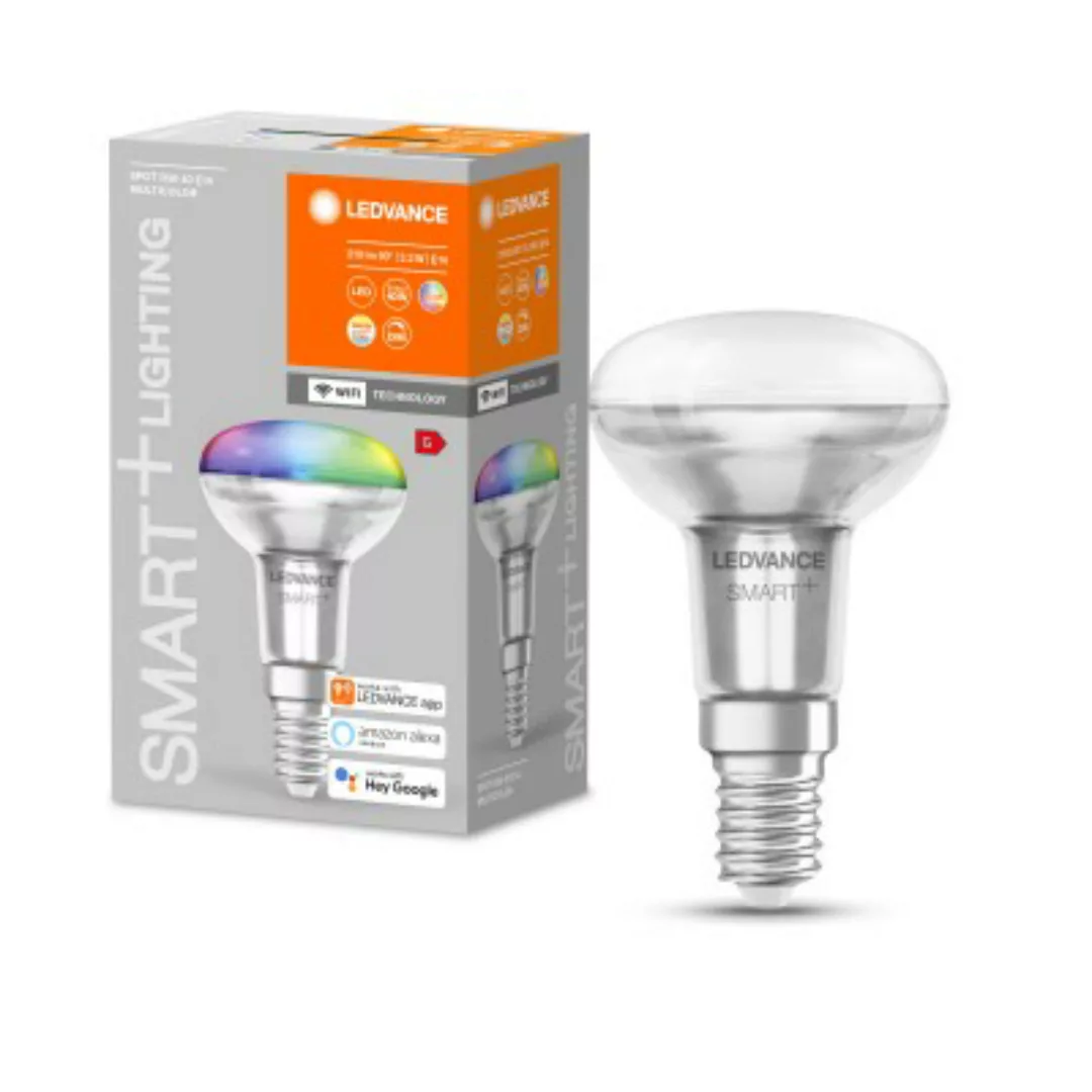 LEDVANCE SMART+ LED R85 40 (45°) BOX DIM RGBW WiFi Klar E14 Spot günstig online kaufen