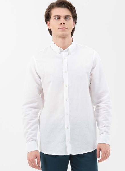 Langarm-hemd Aus Leinen Mit Bio-baumwolle günstig online kaufen