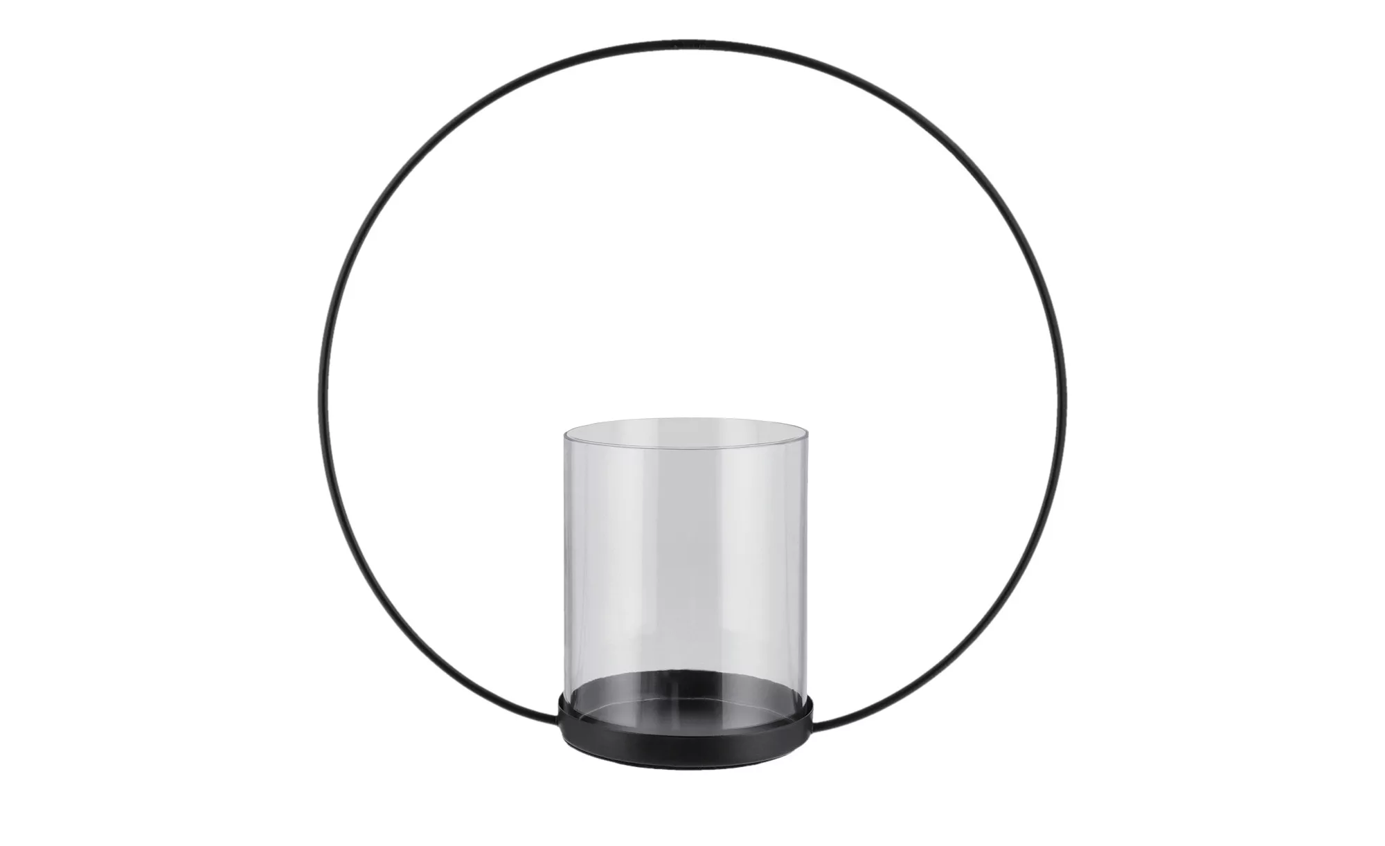 Windlicht - schwarz - Metall, Glas - 35 cm - Sconto günstig online kaufen