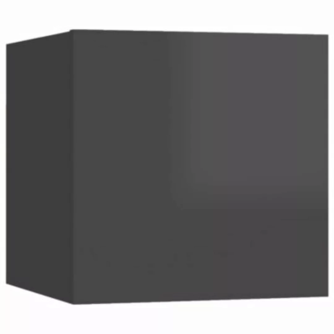 Nachttisch Hochglanz-grau 30,5x30x30 Cm Spanplatte günstig online kaufen