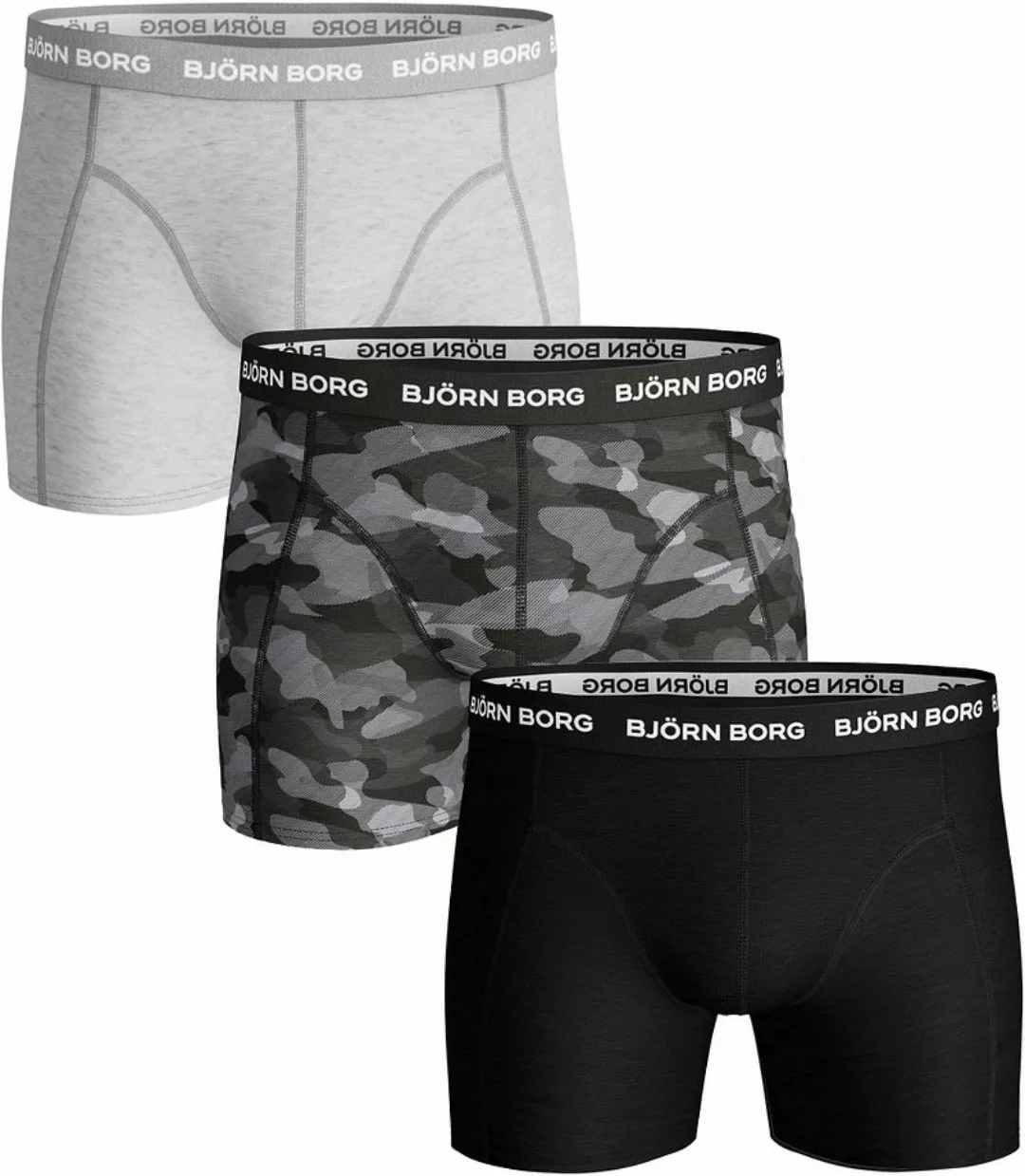 Björn Borg Shorts 3er-Pack Grau Schwarz - Größe XL günstig online kaufen