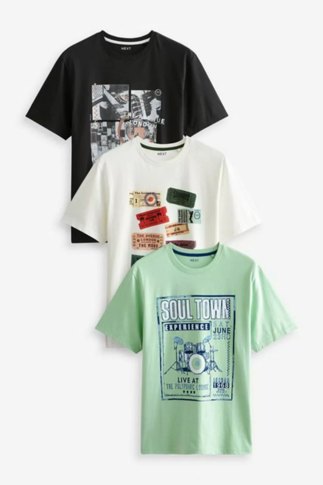 Next Print-Shirt T-Shirt mit Print (3-tlg) günstig online kaufen