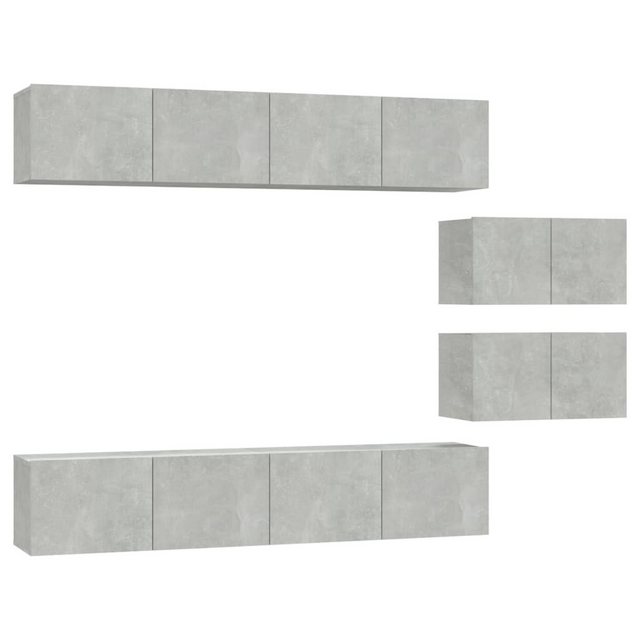 vidaXL TV-Schrank 6-tlg. TV-Schrank-Set Betongrau Holzwerkstoff (6-St) günstig online kaufen