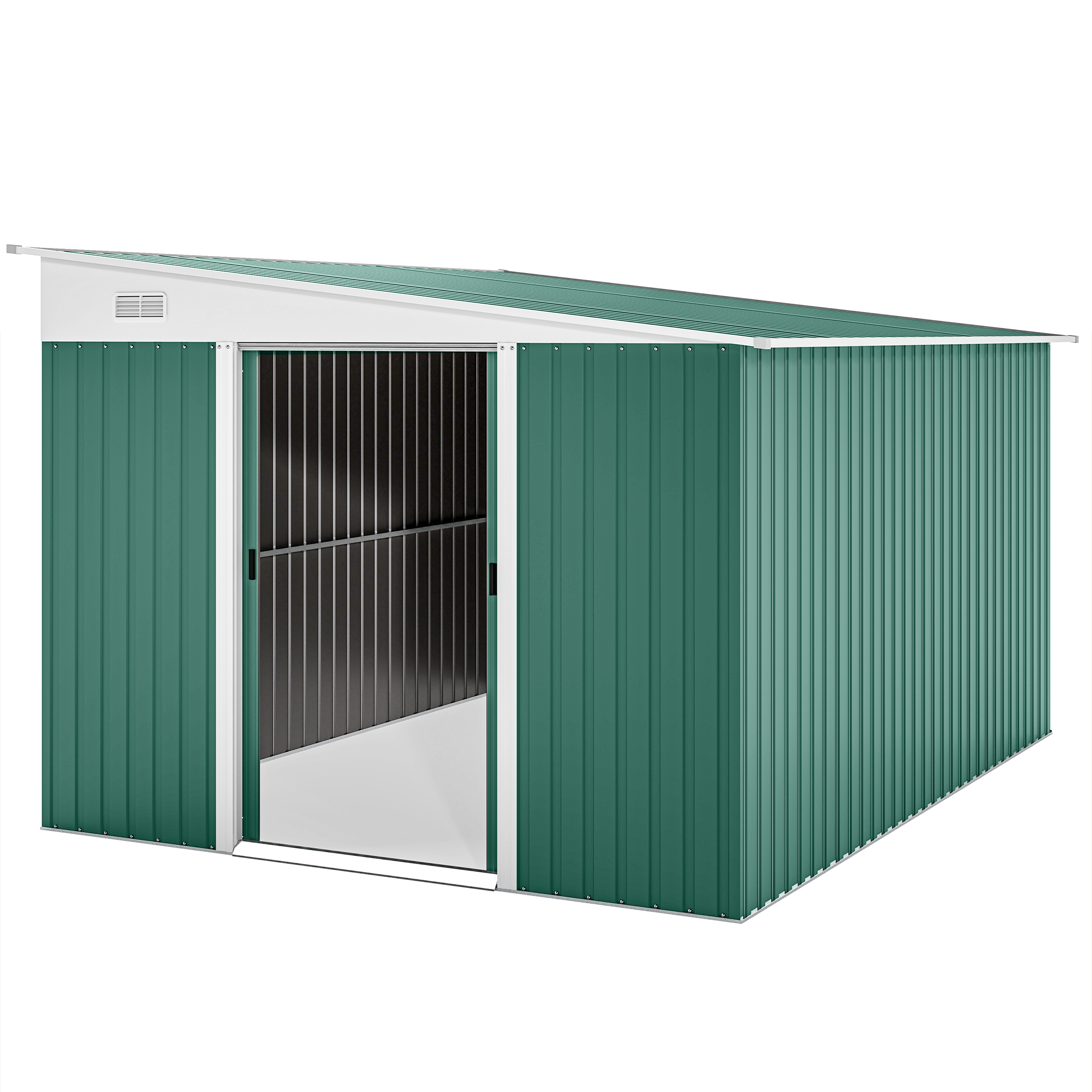 Outsunny Metall Gerätehaus 8,9m² 280x345x201cm Geräteschuppen mit Pultdach günstig online kaufen