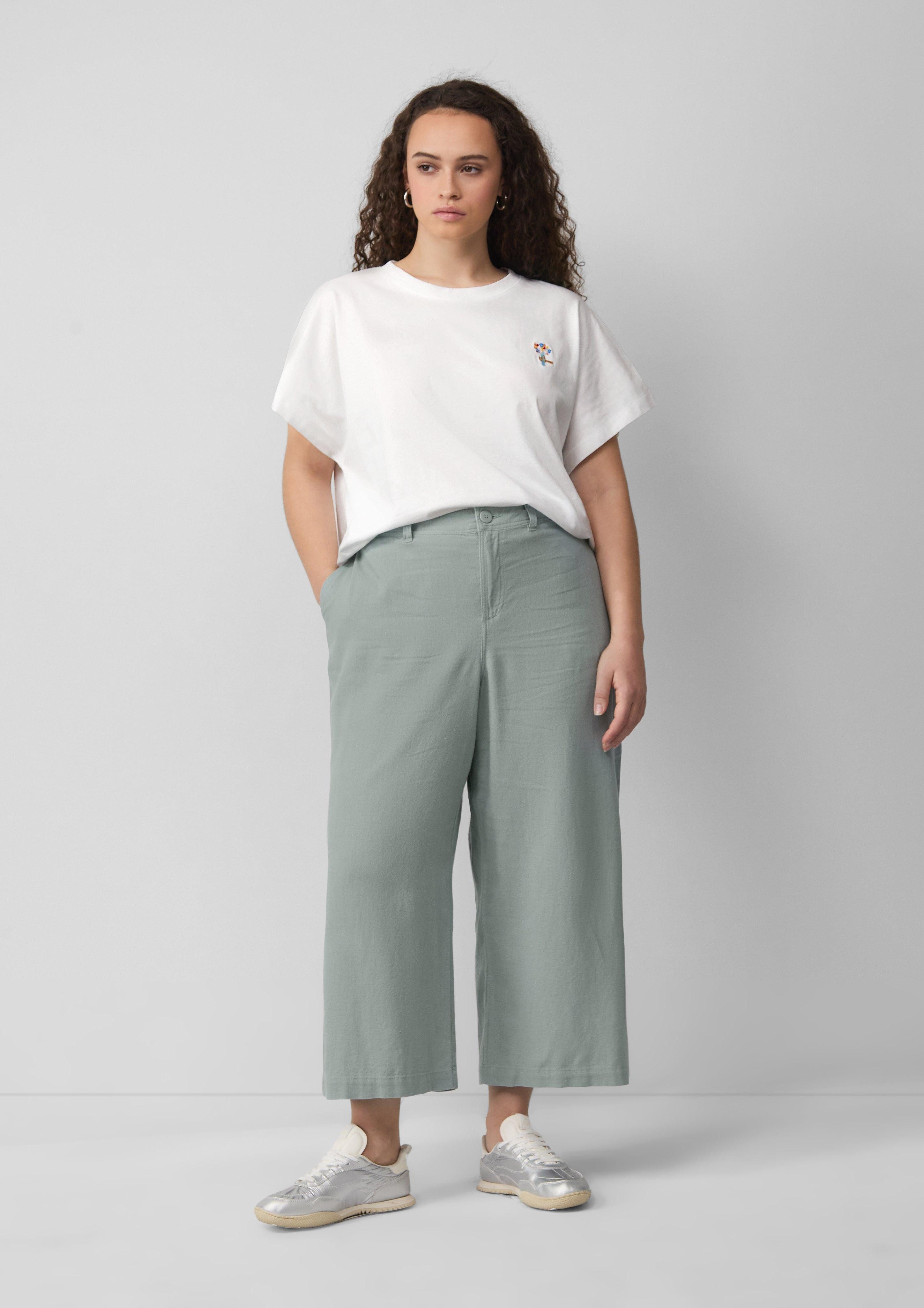 QS Stoffhose Culotte aus Leinenmix günstig online kaufen