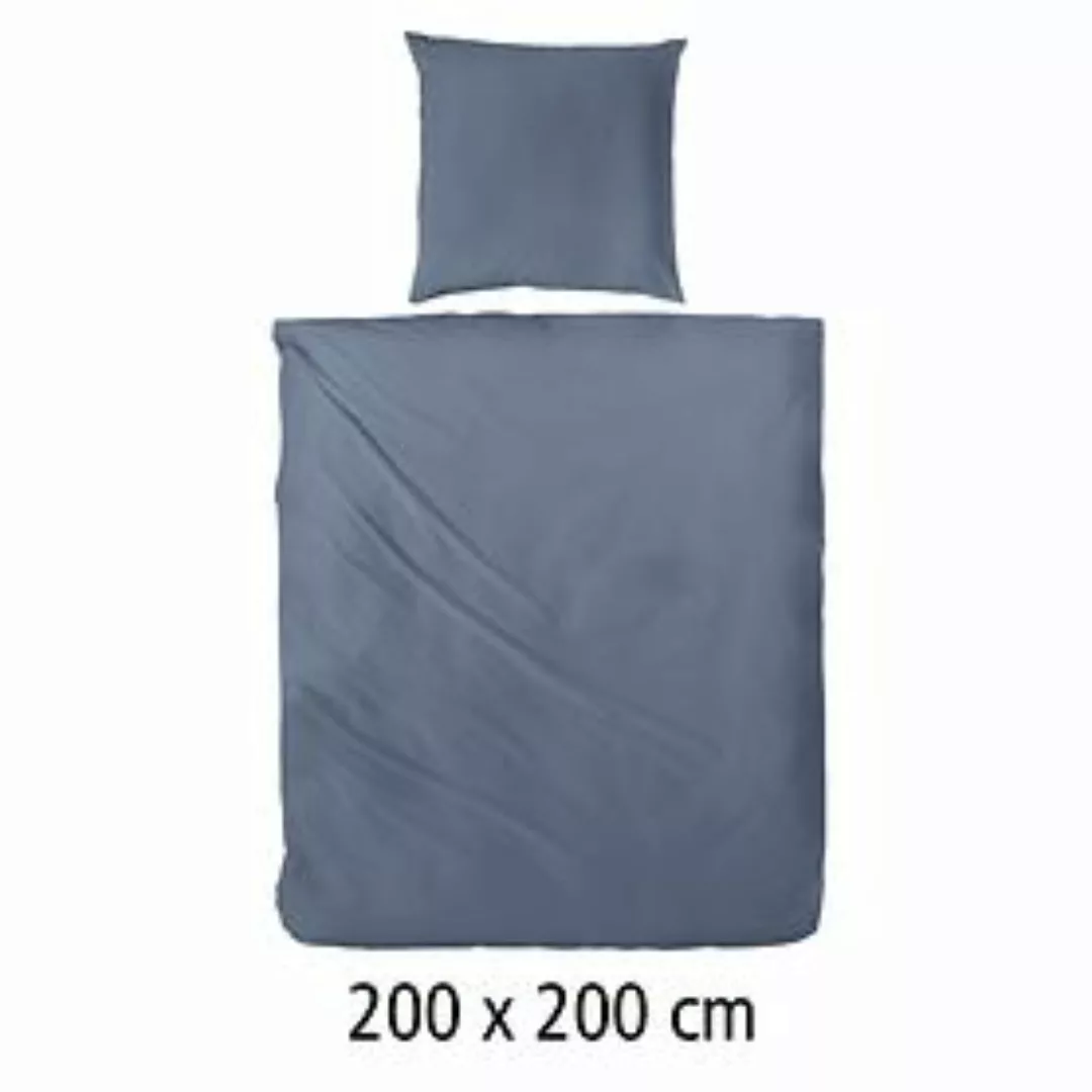 Satin-Bettwäsche 'Luxury' denim 200x200cm günstig online kaufen