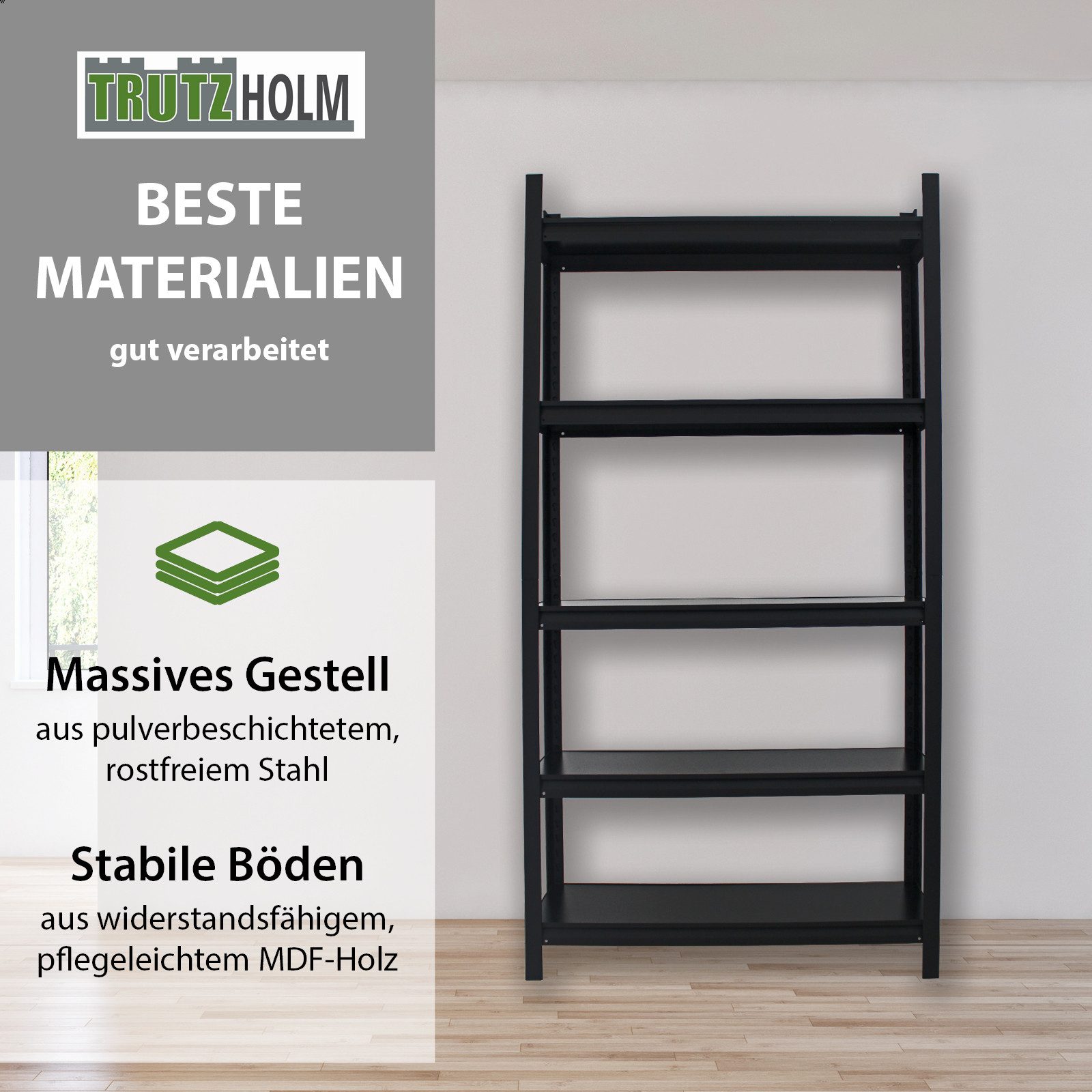 TRUTZHOLM Steckregal Wohnzimmerregal 180x90x40 cm Stahl günstig online kaufen