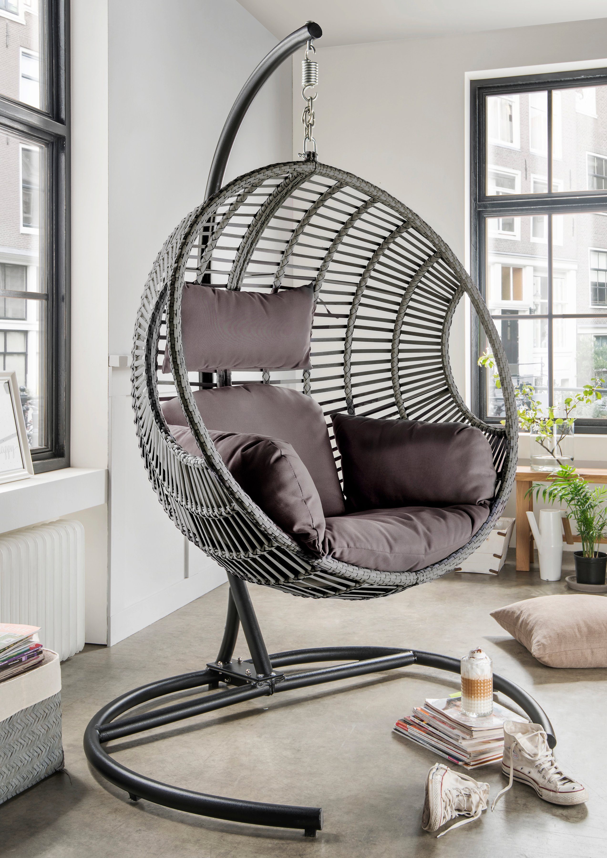 Destiny Hängesessel »COCO DE LUXE II«, Stahl, Aluminium, Polyrattan, mit Ge günstig online kaufen