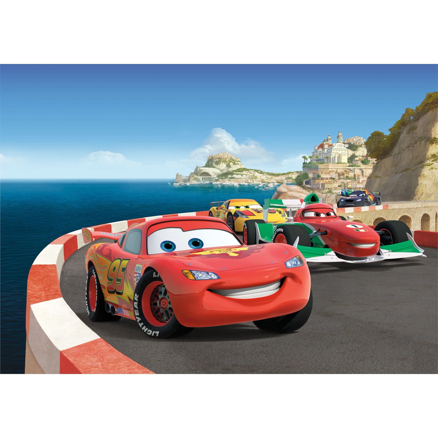 Disney Fototapete Cars Rot Grün und Blau 255 x 180 cm 600347 günstig online kaufen