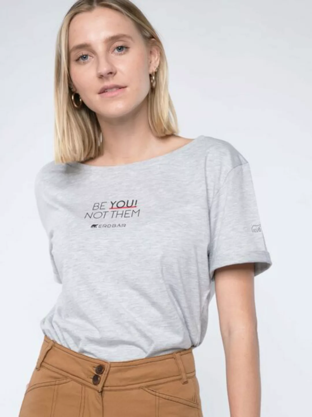 Damen Lockeres T-shirt Be You! Not Them (Grau) günstig online kaufen