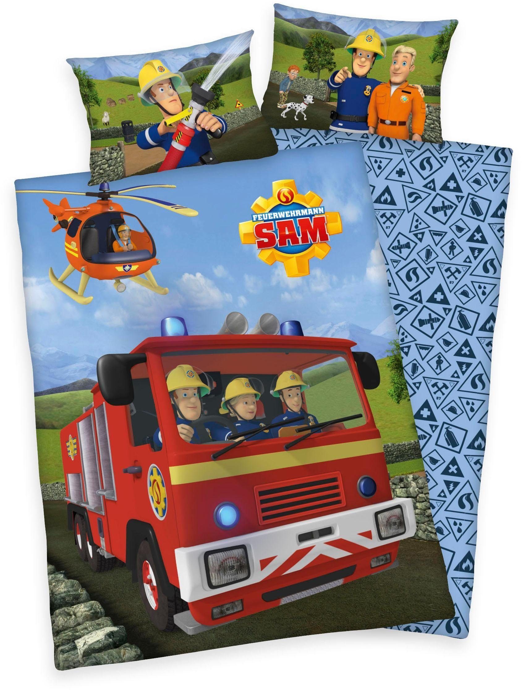 Herding Bettwäsche-Set  Feuerwehrmann Sam ¦ mehrfarbig ¦ Maße (cm): B: 100 günstig online kaufen