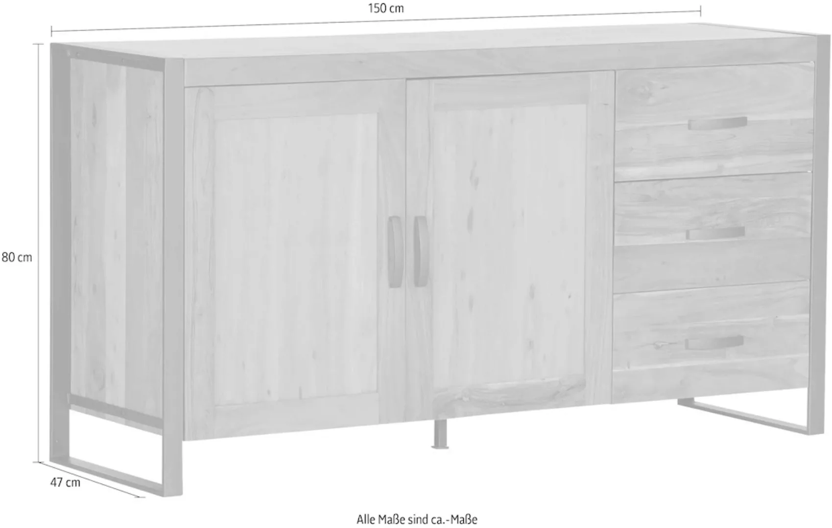 Gutmann Factory Sideboard "Alvara", Kommode mit Rattan Geflecht günstig online kaufen