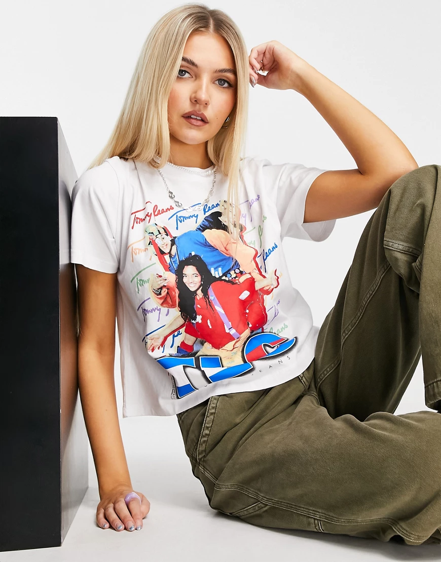 Tommy Jeans x Music Edition – TLC – Oversize-Shirt mit kurzem Schnitt in We günstig online kaufen