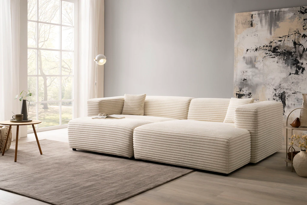 andas Polsterecke "BAKELS, Ecksofa-Set mit Hocker, L-Form mit Schlaffunktio günstig online kaufen