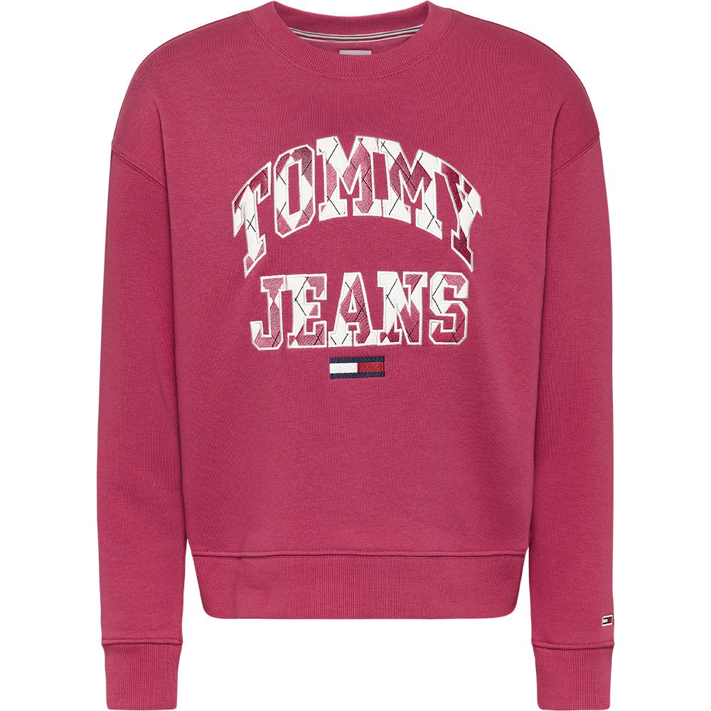 Tommy Jeans Boxy College Argyle Pullover XS Cranberry Crush günstig online kaufen