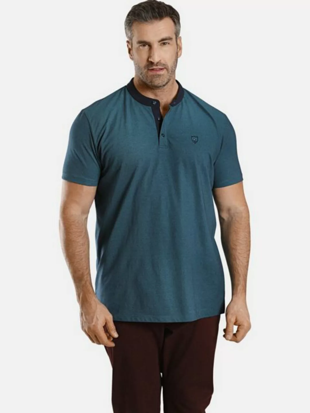 Charles Colby T-Shirt EARL DEREK mit farbigem Serafnokragen günstig online kaufen