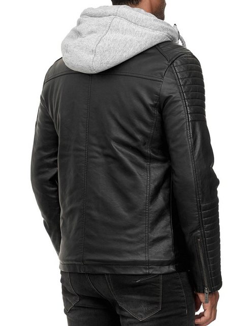 RedBridge Lederimitatjacke Kunstleder Bikerjacke mit Sweat-Kapuze Two in On günstig online kaufen