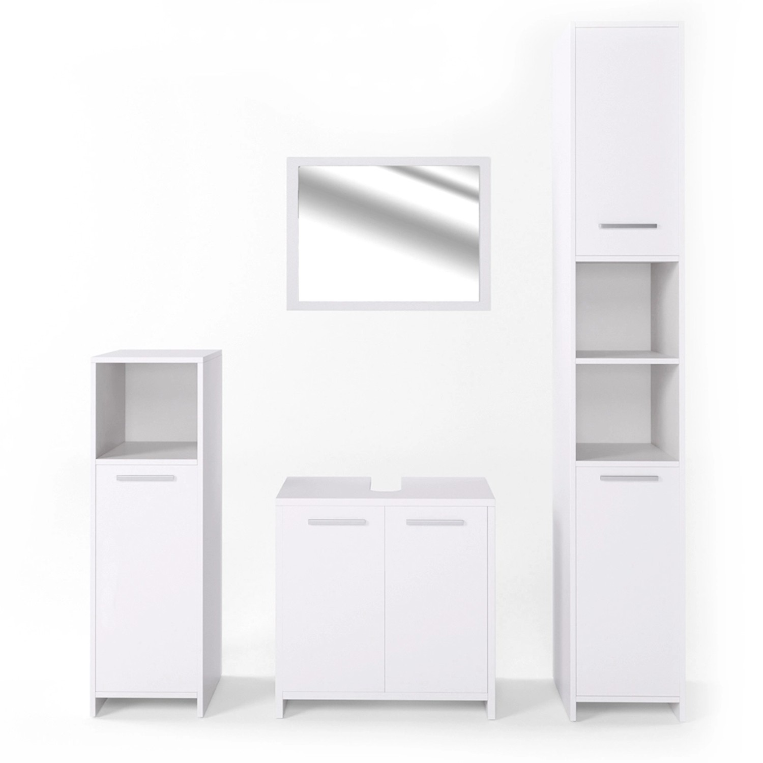 Vicco Badmöbel-Set Kiko, Weiß, 4 Teile, günstig online kaufen