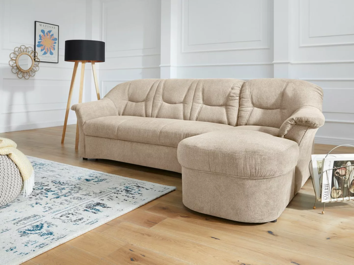 DOMO collection Ecksofa "Sarafina L-Form", wahlweise mit Bettfunktion, opti günstig online kaufen